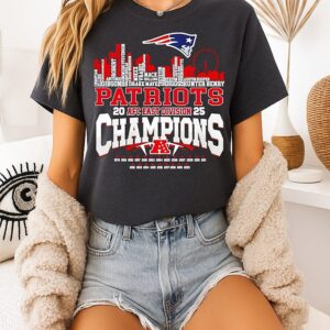New England Patriots Afc East Division Champions ’25 Player Name T-Shirt