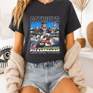 New England Patriots Crushed Denver Broncos Afc Champions 2026 Mascot T-Shirt