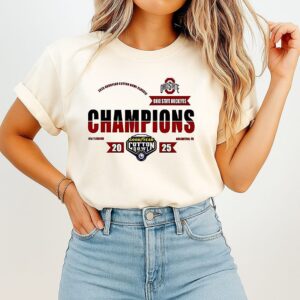 Ohio State Buckeyes 2025 Cfp Goodyear Cotton Bowl Champions T-Shirt