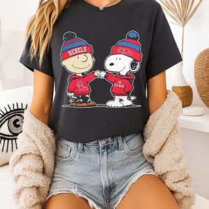 Ole Miss Rebel Outfit With Snoopy Fist Bump Charlie Brown T-Shirt