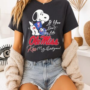 Ole Miss Rebel X Snoopy If You Don’t Like Ole Miss Kiss My Endzone T-Shirt