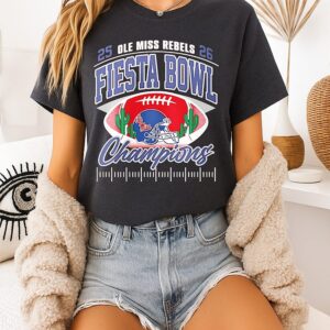 Ole Miss Rebels Fiesta Bowl Champions 2026 Football Helmet T-Shirt