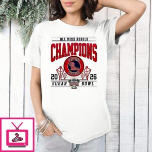 Ole Miss Rebels NCAA 2026 Sugar Bowl Champions Logo T-Shirt