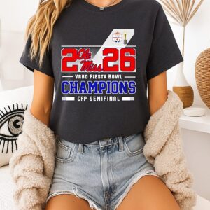Ole Miss Rebles Football Cfp 2026 Vrbo Fiesta Bowl Champions T-Shirt