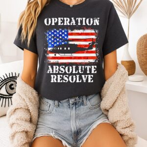 Operation Absolute Resolve Helicopter American Bravery Retro T-Shirt