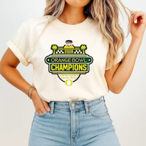 Oregon Ducks Football 2026 Orange Bowl Champions Logo T-Shirt