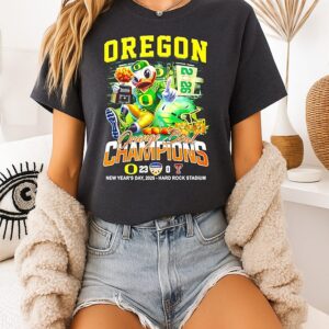 Oregon Ducks Orange Bowl Champions 2025 Mascot T-Shirt