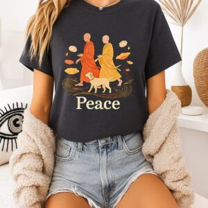 Peace Walking Buddhist Monks T-Shirt