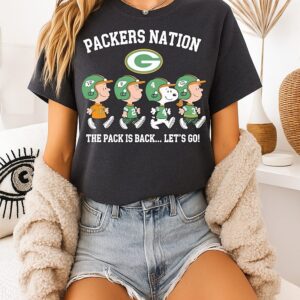 Peanuts X Green Bay Packers Nation The Pack Is Back Let’s Go T-Shirt