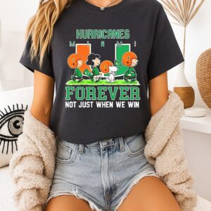 Peanuts X Miami Hurricanes NCAA Forever Not Just When We Win Football Lover T-Shirt