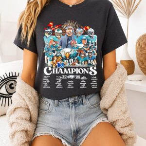 Philadelphia Eagles 2025 NFL Afc East Champions Signatures T-Shirt