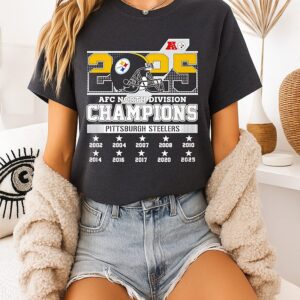 Pittsburgh Steelers Afc North Champions 2025 10 Time Helmet T-Shirt