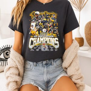 Pittsburgh Steelers Afc North Division Champions 2025 Signatures T-Shirt