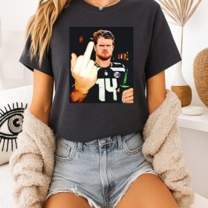 Sam Darnold Seattle Seahawks Middle Finger And Beer 2026 T-Shirt
