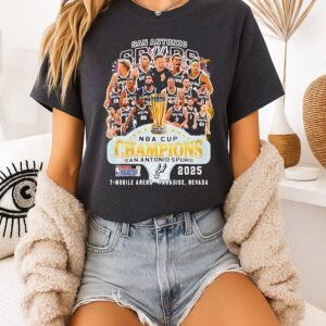 San Antonio Spurs 2025 NBA Cup Champions All Team T-Shirt