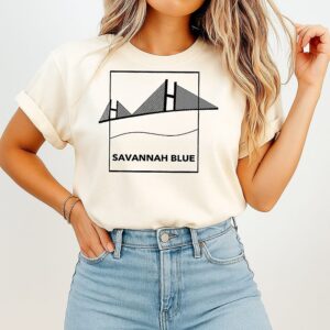 Savannah Blue Design Cable-Stayed Bridge T-Shirt