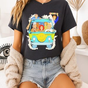 Scooby Doo Where Are You Characters Dazed On Car T-Shirt