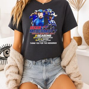 Sean Mcdermott Buffalo Bills 2017-2025 Thank You For The Memories Signature T-Shirt