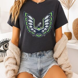 Seattle Seahawks NFL Super Bowl Lx 2026 Stylized Seahawks Logo T-Shirt