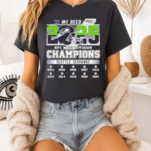 Seattle Seahawks Nfc West Division Champions 2025 No One Seed T-Shirt