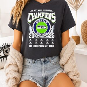 Seattle Seahawks Nfc West Division Champions 2025 No One Seed Won Not Done T-Shirt