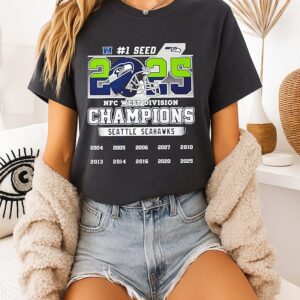 Seattle Seahawks Nfc West Division Champions No 1 Seed 10 Time T-Shirt