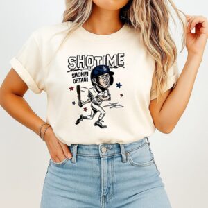Shohei Ohtani Los Angeles Dodgers Baseball Caricatures Signature T-Shirt