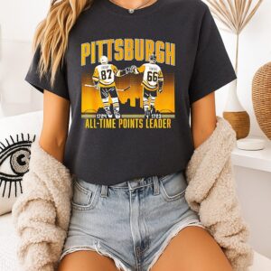 Sidney Crosby And Mario Lemieux Pittsburgh All-Time Points Leader T-Shirt