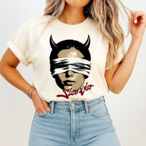 Slander Blindfolded Devil’s Face Graphic T-Shirt