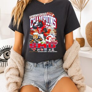 Smu Mustangs Football 2026 Holiday Bowl Champions 24-19 Score Mascot T-Shirt