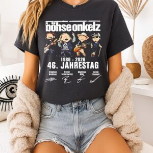 Stephan Weidner Peter Schorowsky Matthias Rohr Kevin Russell Bohse Onkelz Jahrestag 1980 2026 T-Shirt