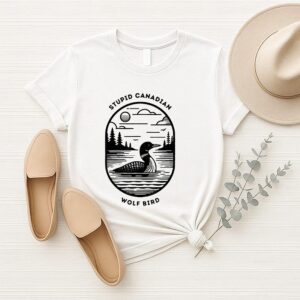 Stupid Canadian Wolf Bird Hockey Romance Lgbt T-Shirt
