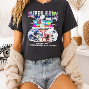 Super Bowl Lx Seattle Seahawks Vs New England Patriots Matchup T-Shirt
