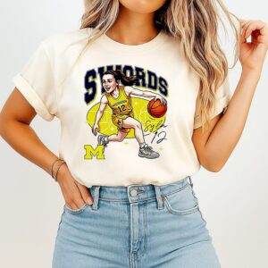 Syla Swords Michigan Basketball Signature Caricature T-Shirt
