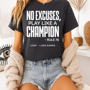 Tampa Bay Lightning Jon Cooper 1000 Games No Excuses Play Like A Champion T-Shirt
