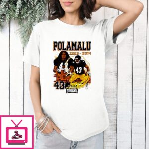 Troy Polamalu Pittsburgh Steelers Hand Drawn Artwork T-Shirt