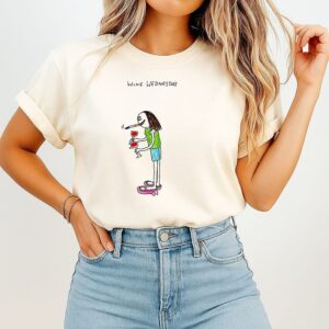 Wine Wednesday Girl Smoking Paint T-Shirt