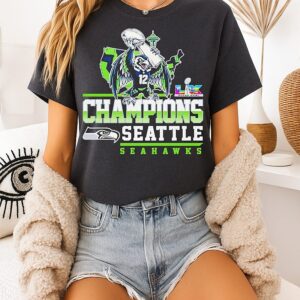2025 Super Bowl Lx Champions Seattle Seahawks Mascot T-Shirt