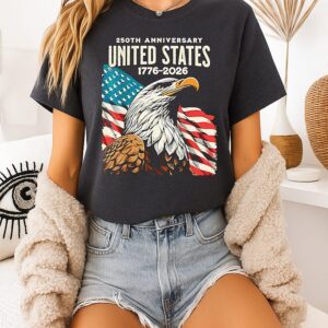 250th Anniversary United States 1776 2026 Eagle USA Flag T-Shirt