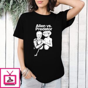 Alien Vs Predator Trump And Epstein E.t Meme T-Shirt