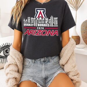 Arizona Wildcats NCAA Basketball 2026 Name Player City Skyline T-Shirt