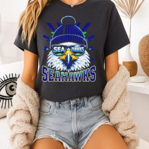 Cool Face Seahawks With Sunglasses T-Shirt