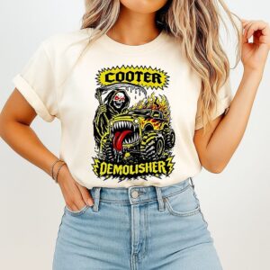 Cooter Demolisher Grim Reaper And Monster Truck Cartoon T-Shirt