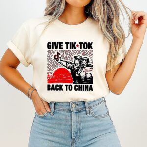 Give Tiktok Back To China Proletarian Cultural Revolution Art Style T-Shirt