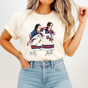 Hughes Brotherhood Team USA Hockey T-Shirt
