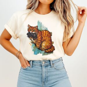 Iran Map Orange Tabby Cat T-Shirt