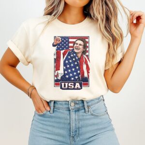Jack Hughes USA Hockey Patriotic Hockey Fan T-Shirt