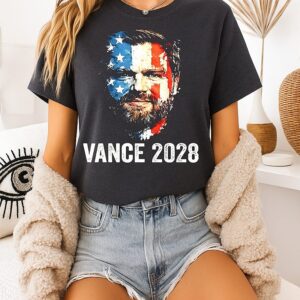 Jd Vance 2028 President 48 US Flag Republican Big Face T-Shirt