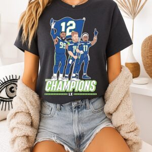 Leonard Williams Sam Darnold Jaxon Smith-Njigba Seattle Champions Flag Plant T-Shirt