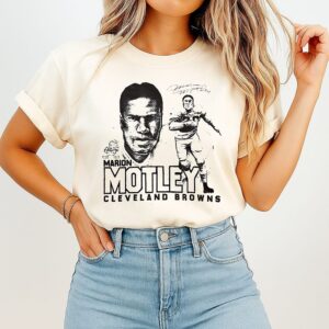 Marion Motley Cleveland Browns Legend Signature Cartoon T-Shirt